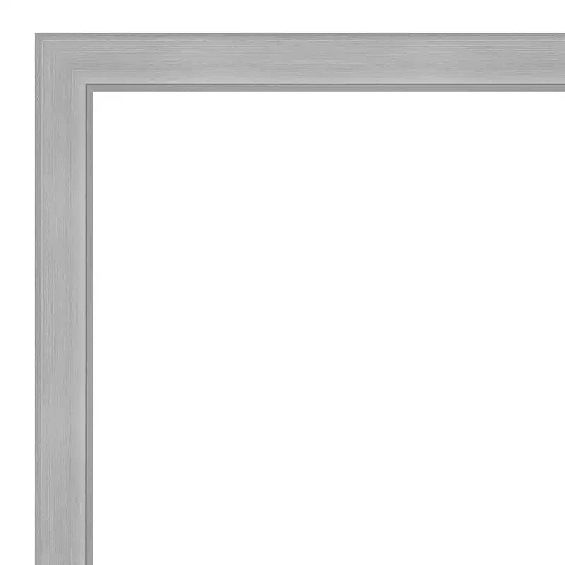 31"x25" Non-Beveled Brushed Nickel Narrow Bathroom Wall Mirror