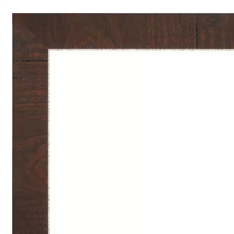 21"x27" Non-Beveled Brown Narrow Wall Mirror - Distressed Woodgrain Frame