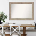 44"x33" Non-Beveled Silver Wood Wall Mirror - Modern Design