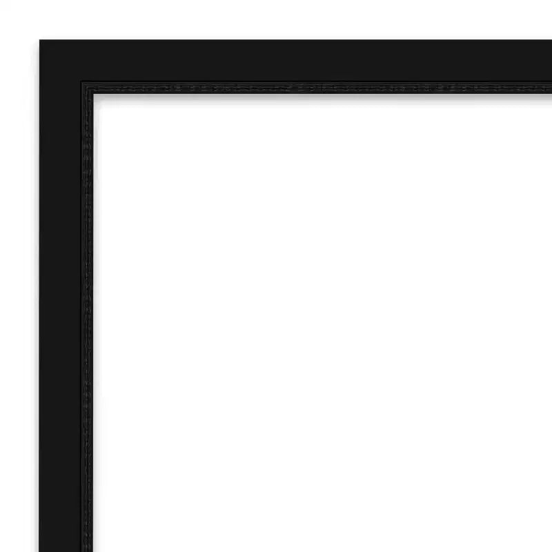 38"x26" Non-Beveled Black Narrow Wall Mirror - Modern Frame
