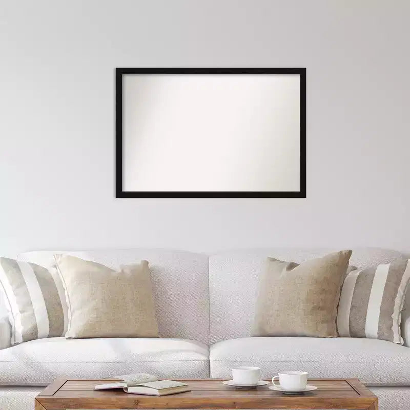 38"x26" Non-Beveled Black Narrow Wall Mirror - Modern Frame