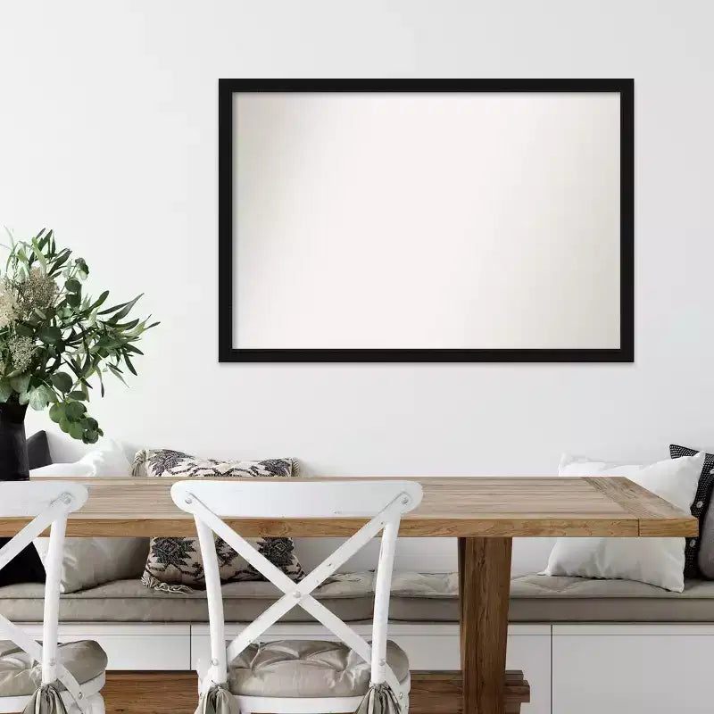 38"x26" Non-Beveled Black Narrow Wall Mirror - Modern Frame