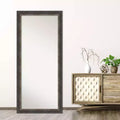 29"x65" Non-Beveled Rustic Char Full Length Floor Leaner Mirror