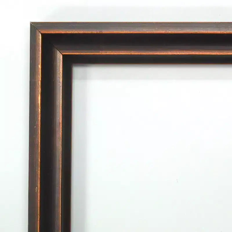 30"x24" Non-Beveled Dark Bronze Scoop Wood Wall Mirror