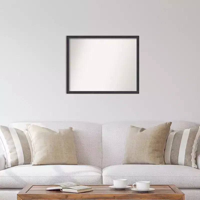 30"x24" Non-Beveled Dark Bronze Scoop Wood Wall Mirror