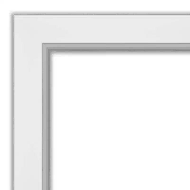 44"x33" Non-Beveled White Bathroom Wall Mirror - Modern Rectangle
