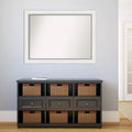 44"x33" Non-Beveled White Bathroom Wall Mirror - Modern Rectangle