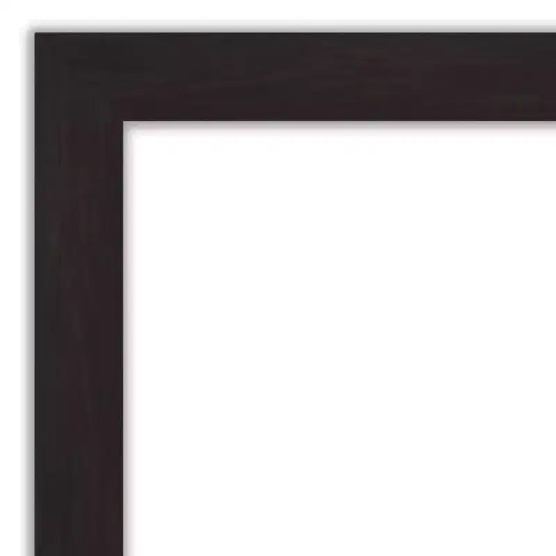 42"x31" Non-Beveled Espresso Brown Wall Mirror - Modern Rectangle