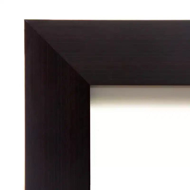32"x32" Non-Beveled Espresso Wood Bathroom Wall Mirror - Modern Square