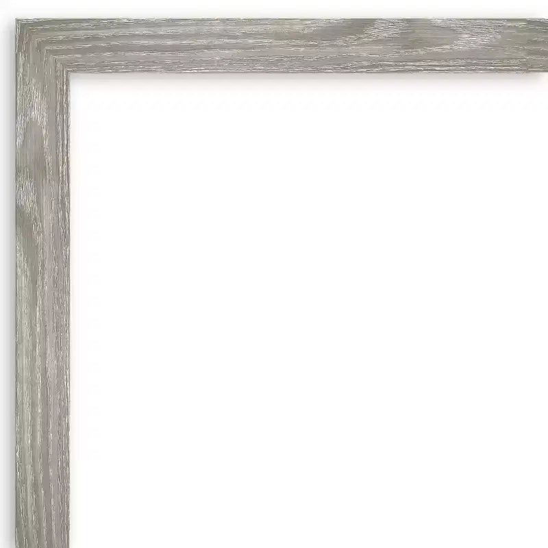 21"x27" Non-Beveled Gray Wash Bathroom Wall Mirror - Weathered Woodgrain Frame