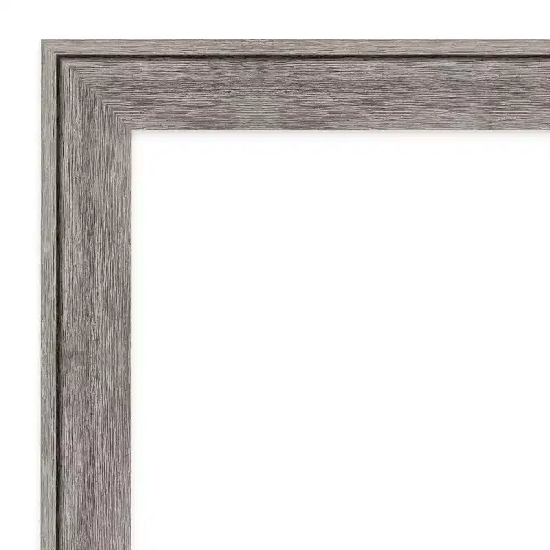 23"x29" Non-Beveled Barnwood Gray Wood Bathroom Wall Mirror