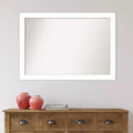 40"x28" Non-Beveled White Wall Mirror - Wedge Frame