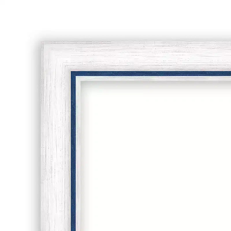20"x26" Non-Beveled Wood Bathroom Wall Mirror White/Blue