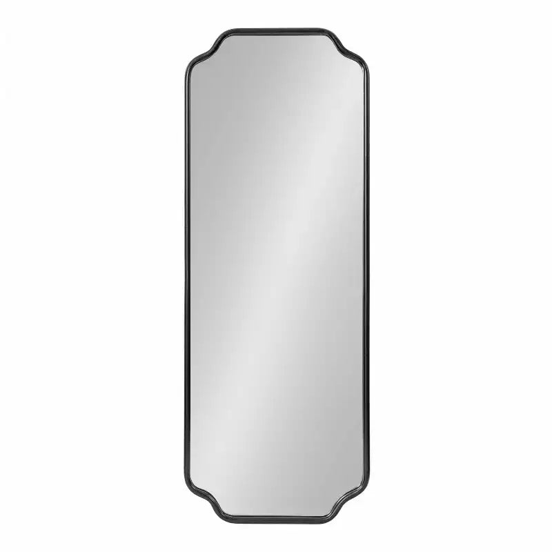 18"x48" Scalloped Framed Wall Mirror Black