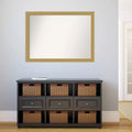 42"x31" Non-Beveled Brushed Gold Bathroom Wall Mirror - Rectangle