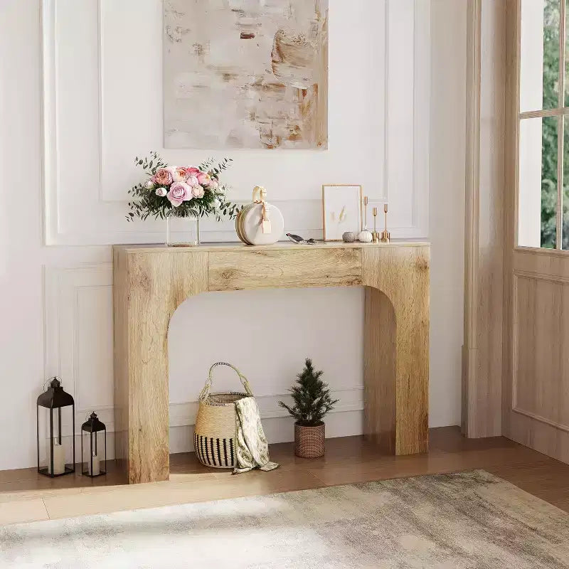 47" Rustic Farmhouse Console Table with Lower Shelf - Entryway and Hallway