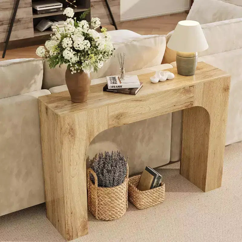 47" Rustic Farmhouse Console Table with Lower Shelf - Entryway and Hallway