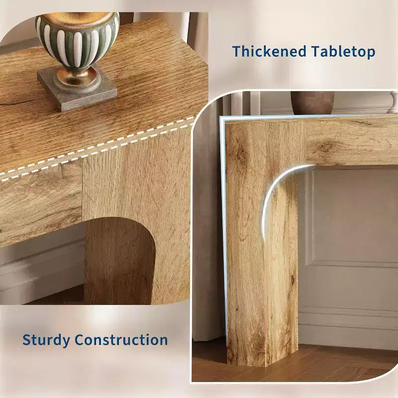 47" Rustic Farmhouse Console Table with Lower Shelf - Entryway and Hallway