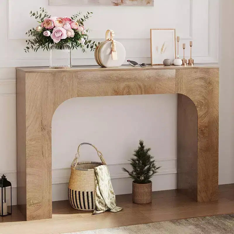 47" Rustic Farmhouse Console Table with Lower Shelf - Entryway and Hallway