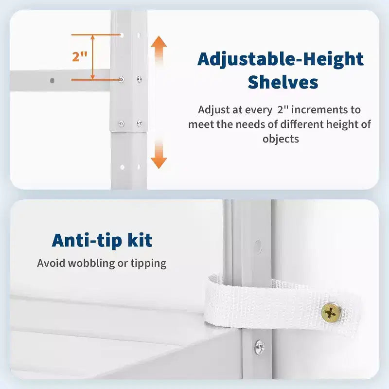 5-Tier Heavy Duty Steel Shelving Unit, 500 lb Capacity, Adjustable Height