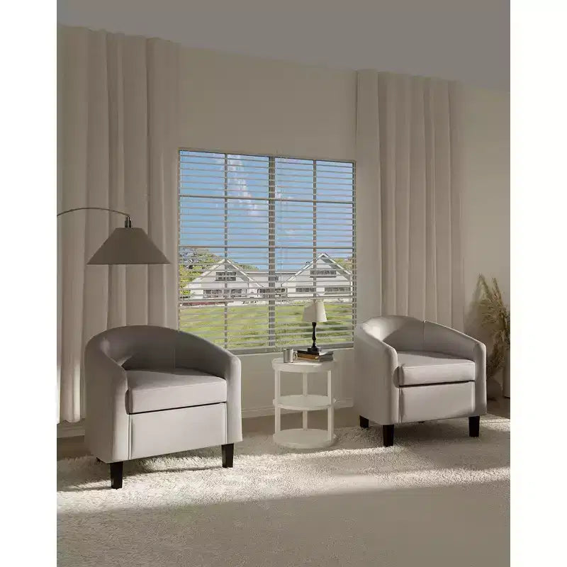 Compact Wing Accent Armchair with Faux Leather Upholstery