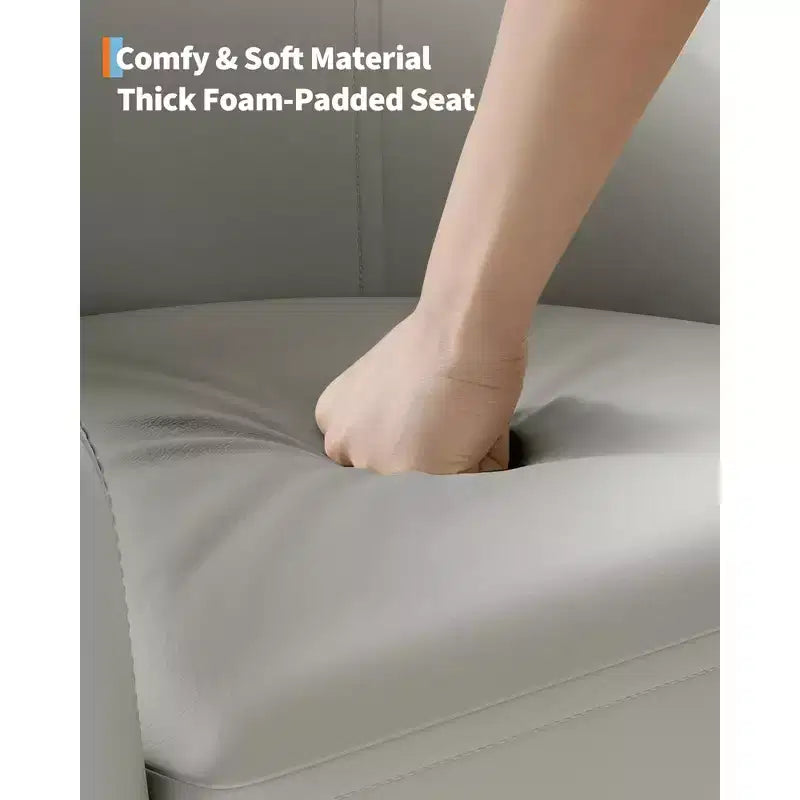 Compact Wing Accent Armchair with Faux Leather Upholstery