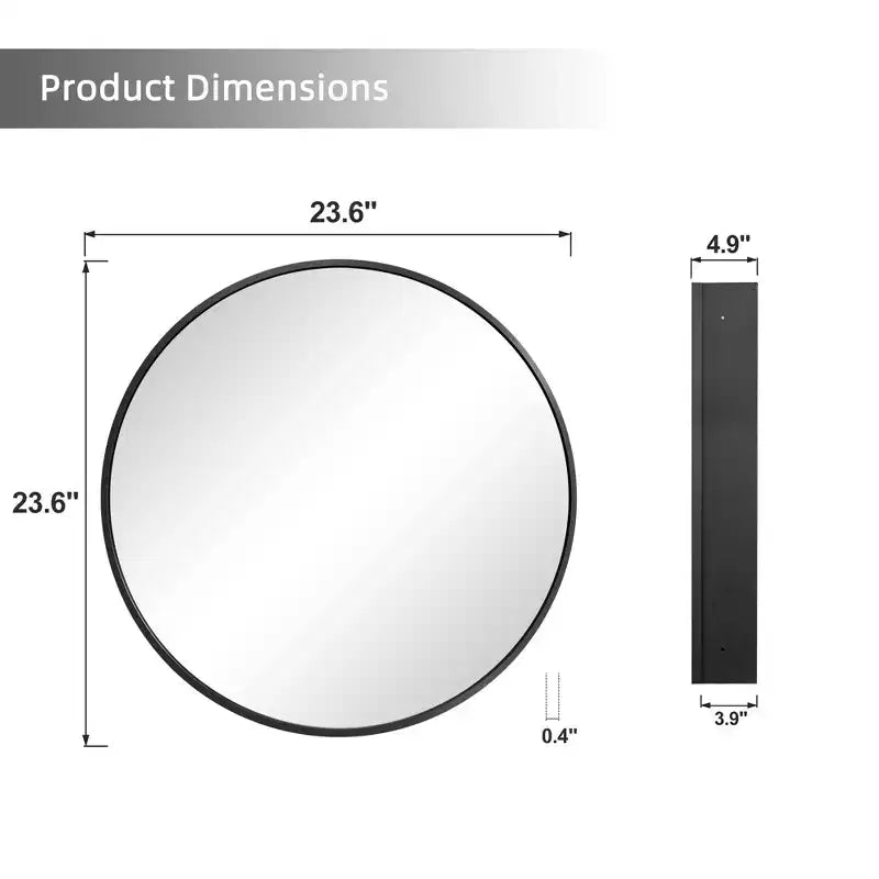 24" Round Wall-Mounted Bathroom Medicine Cabinet Mirror with 3 Shelves