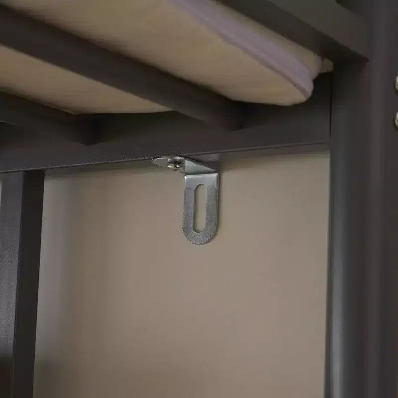 Twin Size Metal Loft Bed with Desk, Storage Shelves and 2 Built-In Ladders