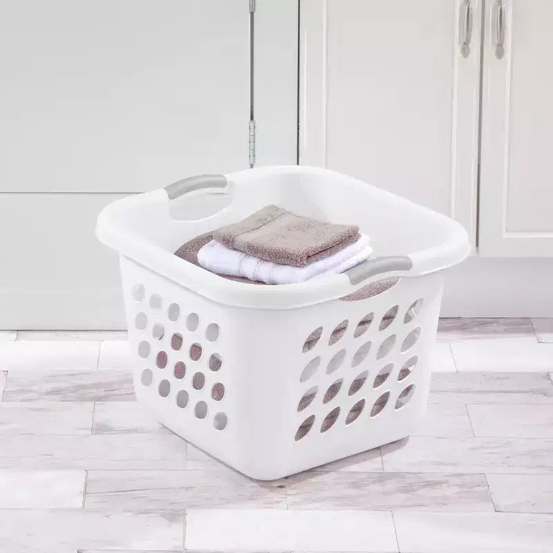 1.5 Bushel Square Laundry Basket with Handles, White - 8 Pack