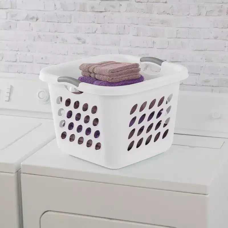 1.5 Bushel Square Laundry Basket with Handles, White - 8 Pack