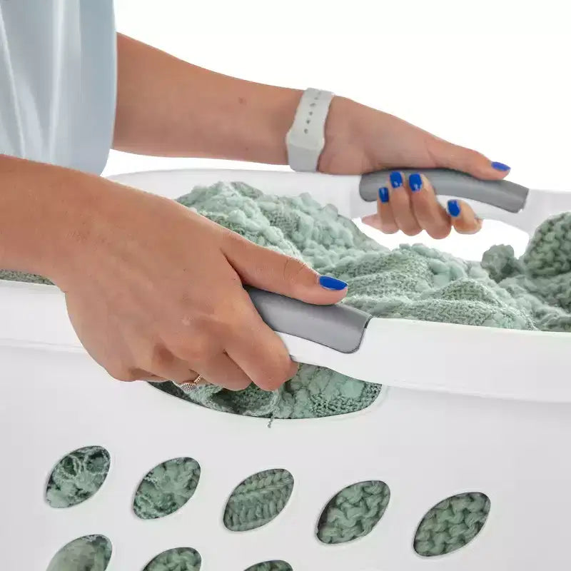 1.5 Bushel Square Laundry Basket with Handles, White - 8 Pack