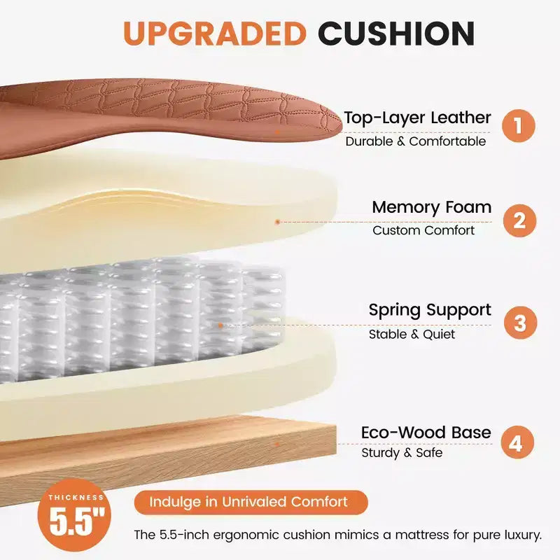 Big and Tall Ergonomic High Back Executive Chair with Footrest and Lumbar Support, Black