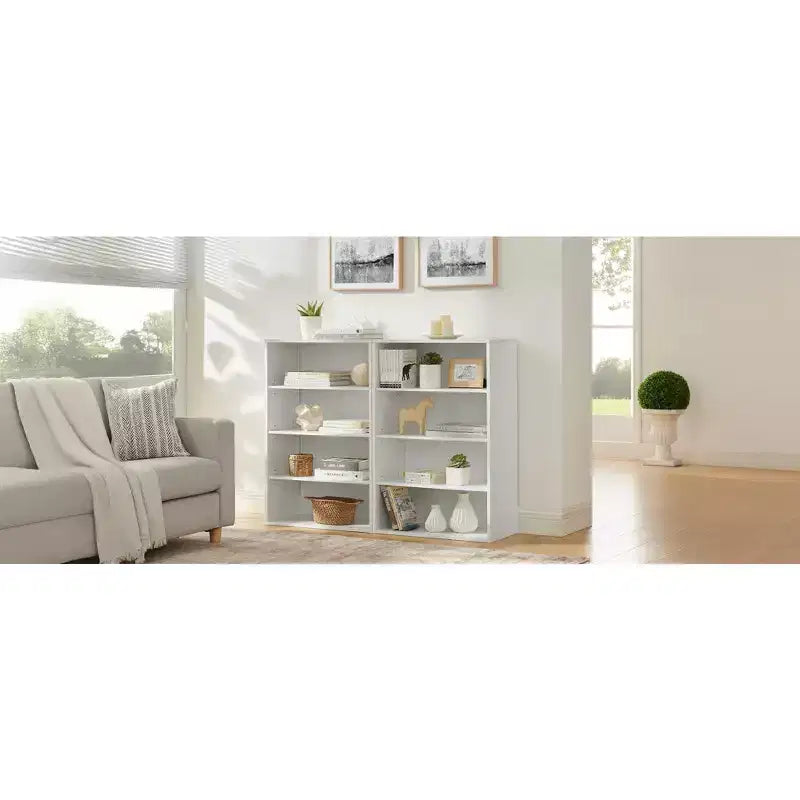 71" 8-Shelf Adjustable Media Storage Cabinet - Modular CD/DVD Bookcase Tower