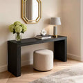 58" Narrow Black Modern Console Table for Entryway and Living Room