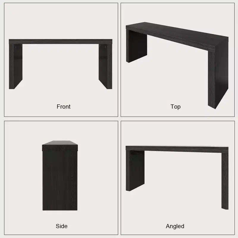58" Narrow Black Modern Console Table for Entryway and Living Room