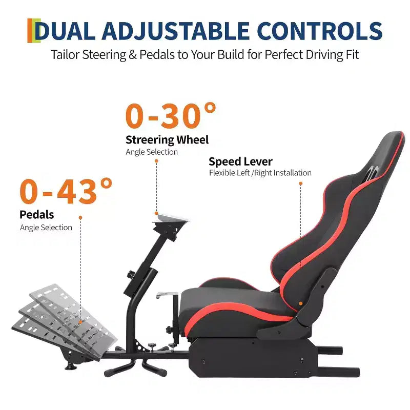 Foldable Racing Simulator Cockpit with Adjustable Wheel Stand for G29/G920/G923 and More