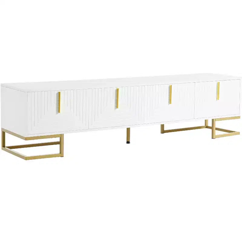 70-Inch Modern Media Cabinet TV Stand for TVs up to 80", White