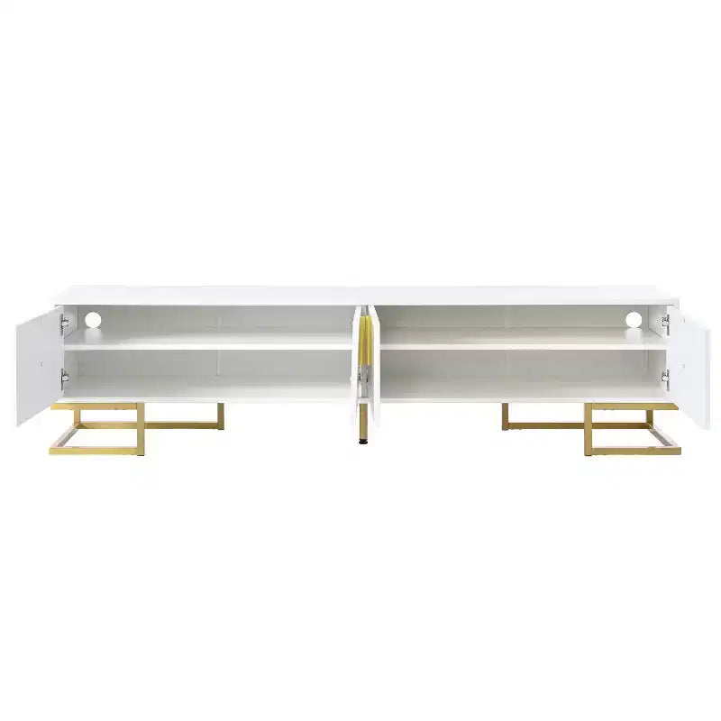 70-Inch Modern Media Cabinet TV Stand for TVs up to 80", White