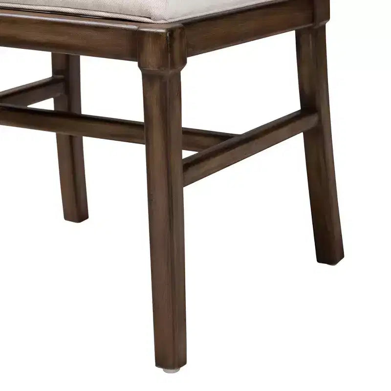 Bohemian Mahogany Wood and Rattan Dining Chair, White/Natural Brown/Walnut Brown