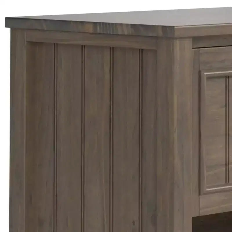 Bedside Table, Smoky Brown - Transitional Style, Pine & Plywood Frame