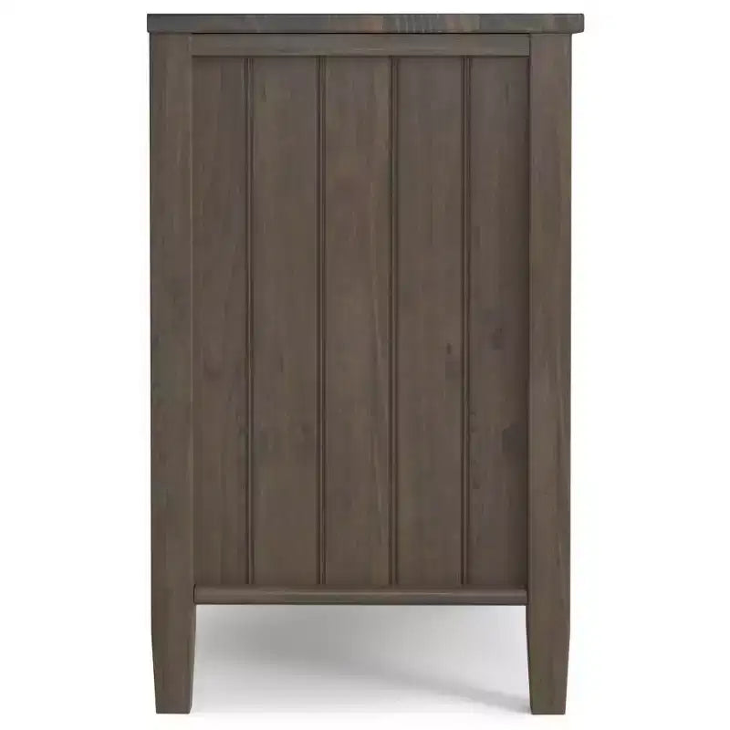 Bedside Table, Smoky Brown - Transitional Style, Pine & Plywood Frame