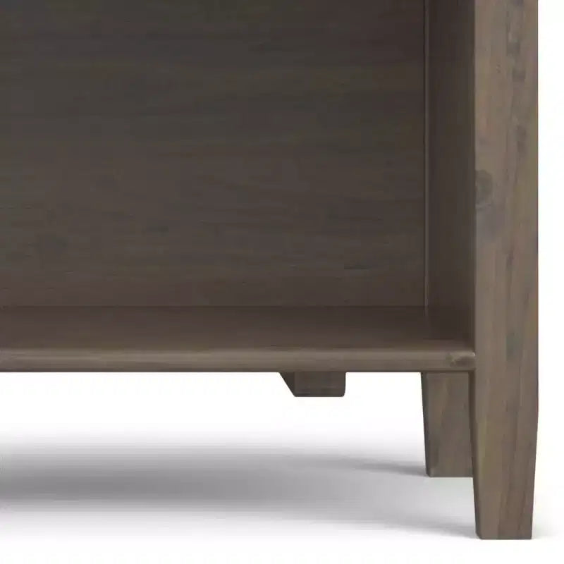 Bedside Table, Smoky Brown - Transitional Style, Pine & Plywood Frame