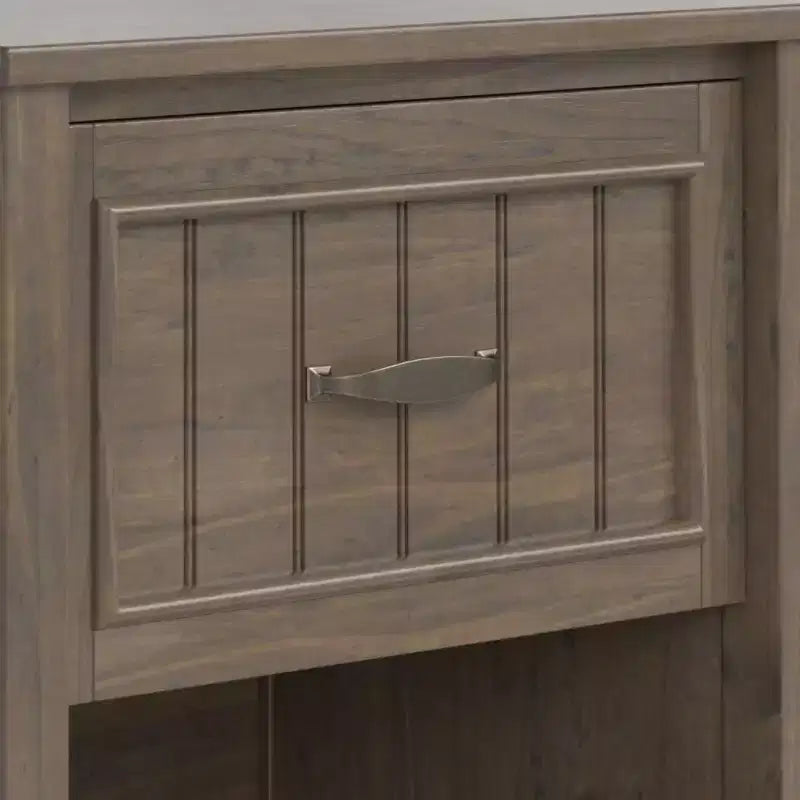 Bedside Table, Smoky Brown - Transitional Style, Pine & Plywood Frame