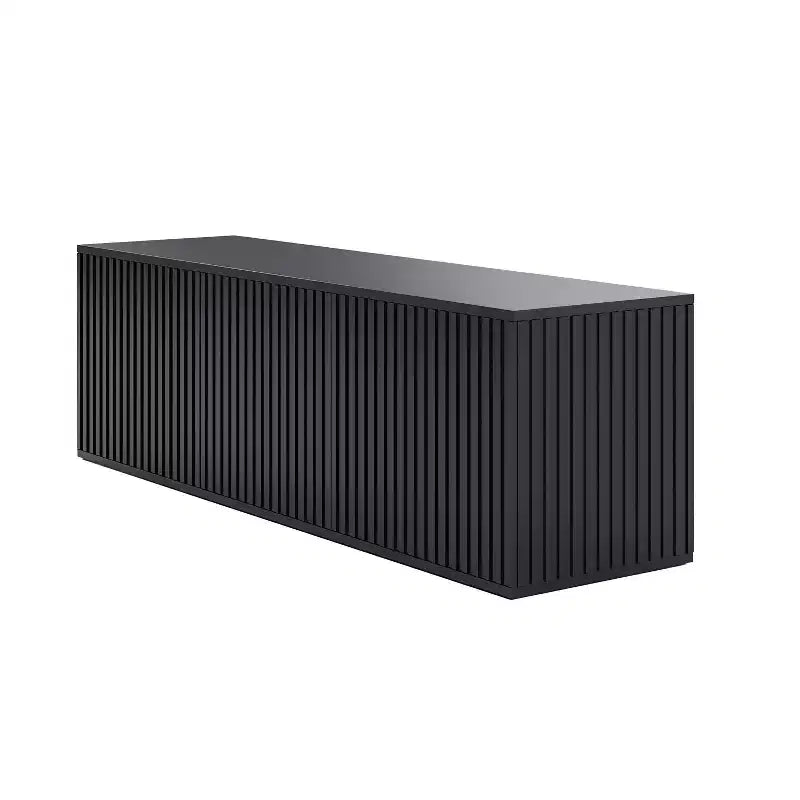 TV Stand for TVs up to 60", Black - Modern Media Console with Doors