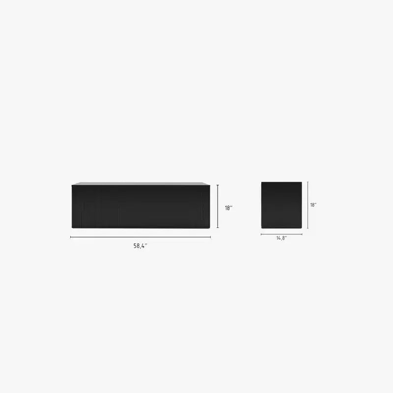 TV Stand for TVs up to 60", Black - Modern Media Console with Doors