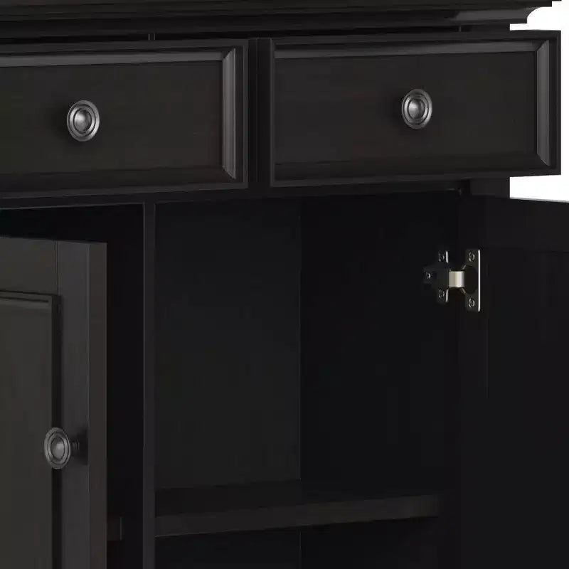 Entryway Storage Cabinet, Hickory Brown - Transitional Style, Pine & Plywood