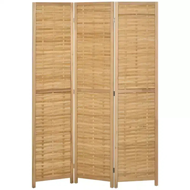 Room Divider, 5.5' Tall Bamboo Portable Folding Privacy Screens, Hand-Woven Double Side Partition Wall Dividers for Home, Natural