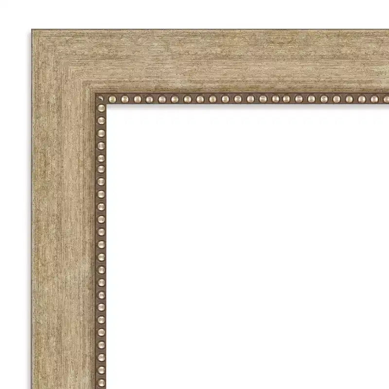 Non-Beveled Champagne Bathroom Wall Mirror - Beaded Frame