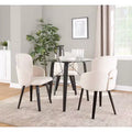 34" Round Glass Top Dining Table - Seats 4, Black Base