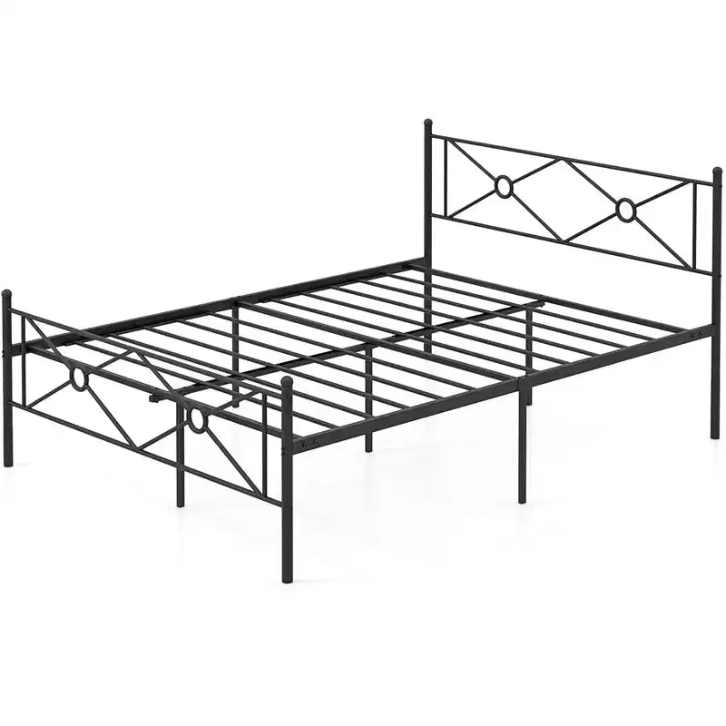 Full/Queen Size Metal Platform Bed Frame with Headboard